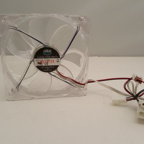 COOLER MASTER 12V 0.16A Case Fan | Clear | A12025-12CB-3BN-F1 | DF1202512SELN CF - Picture 1 of 6